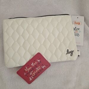 Lug Quilted White Clutch Bag